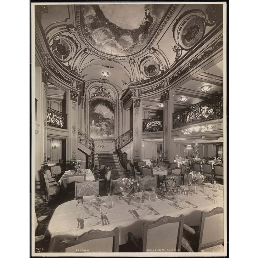 Inline Image - ‘L'Arrive de la Princesse’ by Gaston La Touche (1854-1913) in the First-Class dining room on the SS France
