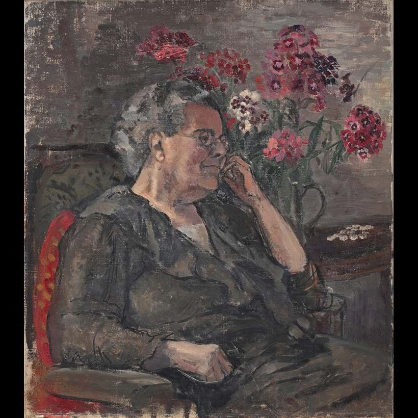 Inline Image - Lot 10: Marion Richardson (British 1892-1946), 'Marion Richardson's Mother, Ellen Richardson (Née Dyer)', Oil on canvas | Est. £150-200 (+ fees)