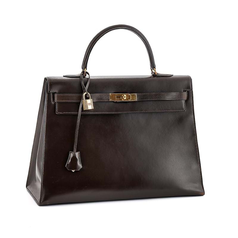 Hermès, Kelly, a brown box calf leather handbag circa 1970