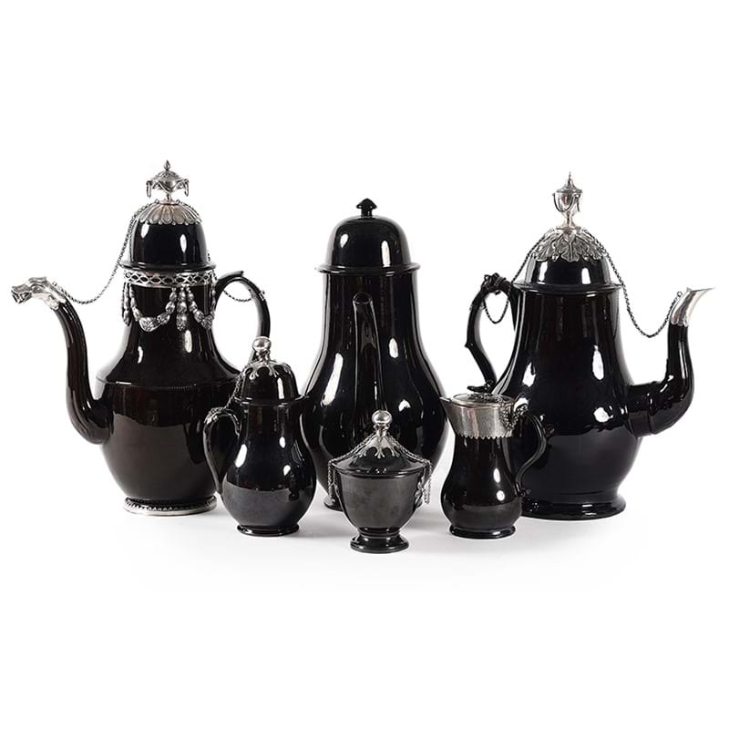 A group of black-glazed wares from the Belgian pottery in Namur