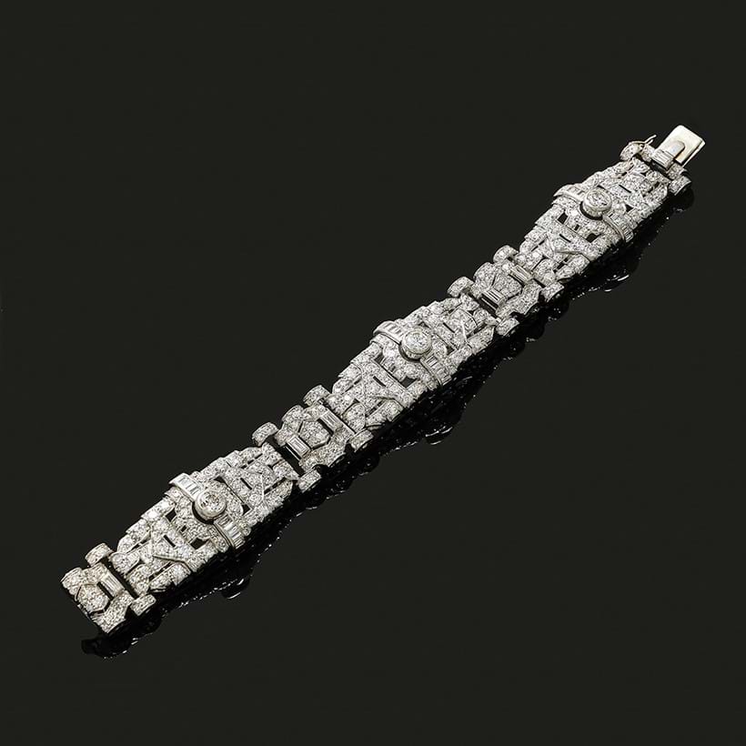 Inline Image - Lot 116: A mid 20th century diamond bracelet | Sold for £16,380