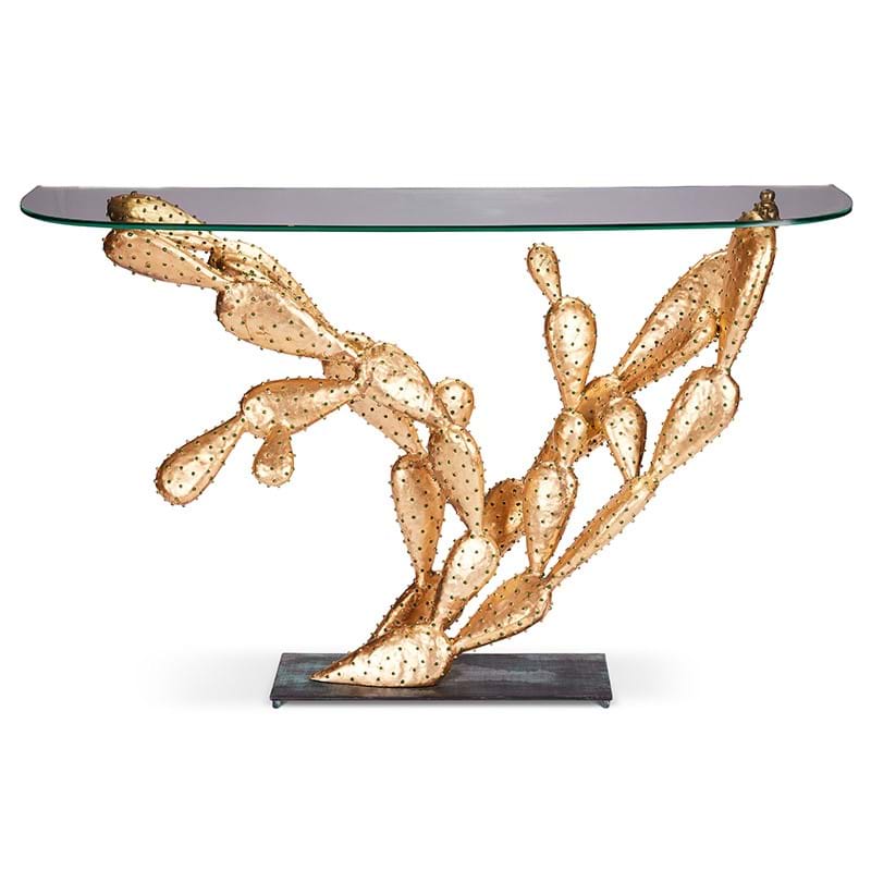 λ Alain Chervet (Born 1944), A gilt brass 'cactus' console table, 1996