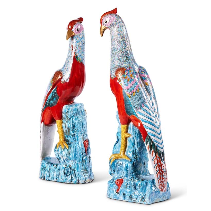Inline Image - Lot 42: A pair of porcelain pheasants, in the mid-18th century Chinese export manner, modern | Sold for £18,900