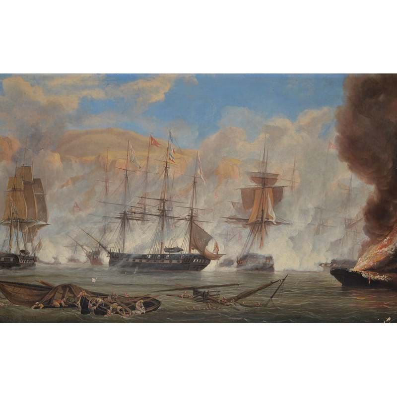 John Christian Schetky (British 1778-1874), 'H.M.S Talbot, Captain Hon. F. Spencer in Action on Navarino, 20 October 1827' | A Collector's Eye: Two Private Collections