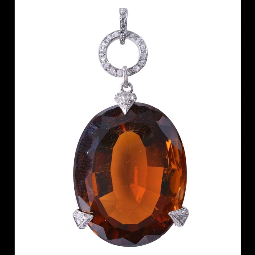 Inline Image - Lot 152: An early twentieth century citrine and diamond pendant by Georges Fouquet, circa 1920 | Est. £3,000-5,000 (+fees)