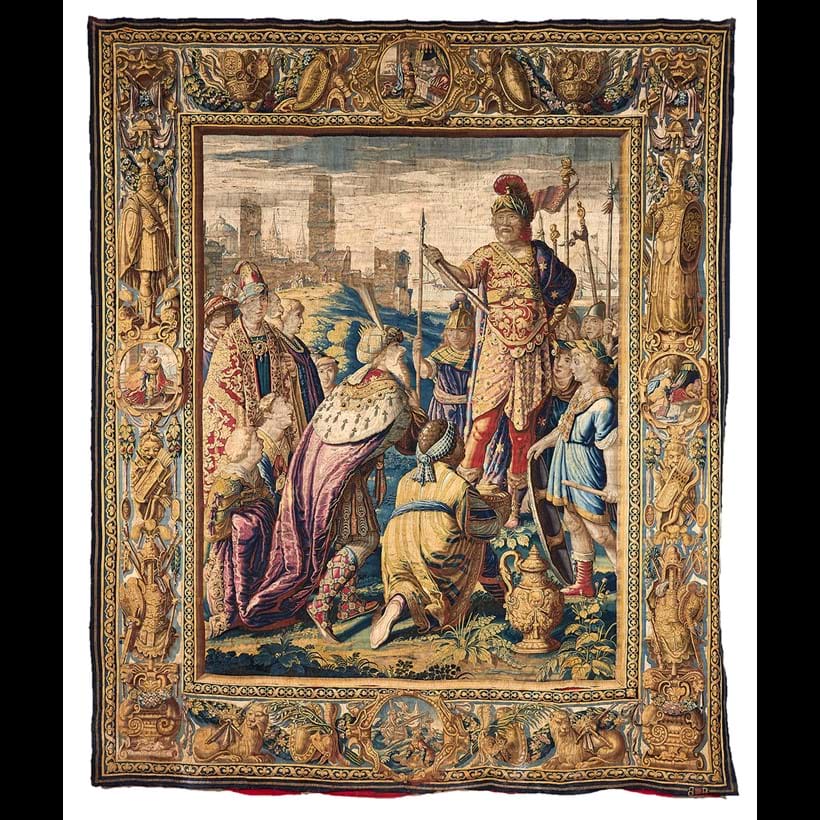 Inline Image - Lot 312: A Flemish historical tapestry, probably Brussels, after Karel van Mander II, second quarter 17th century, The Triumph of Mark Anthony over the Parhians, from the Mark Antony and Cleopatra cycle | Sold for £150,000