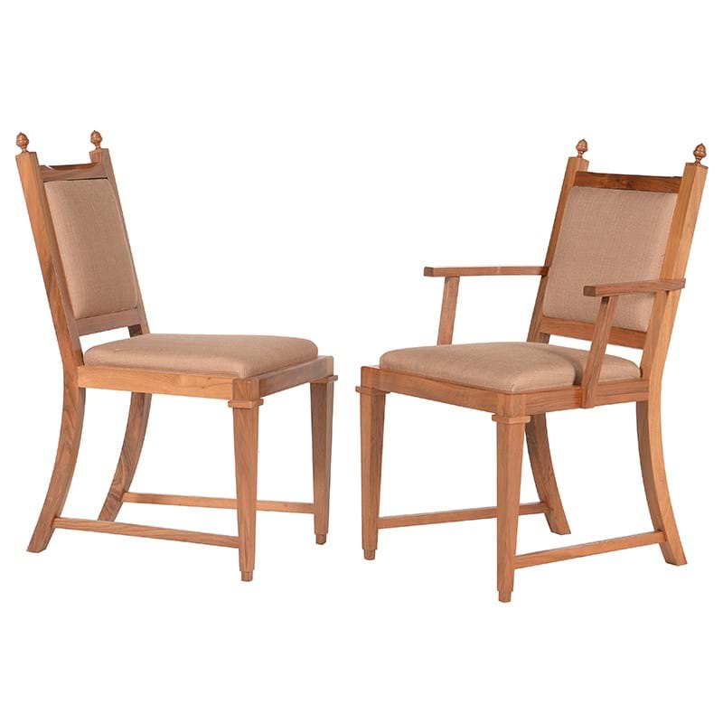 David Linley, a set of eighteen solid English walnut dining chairs, circa 2000