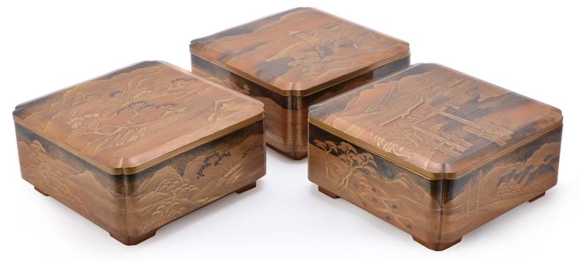 Inline Image - Lot 449: Three Japanese Lacquer Boxes and Covers | Est. £2,000-3,000 (+fees)