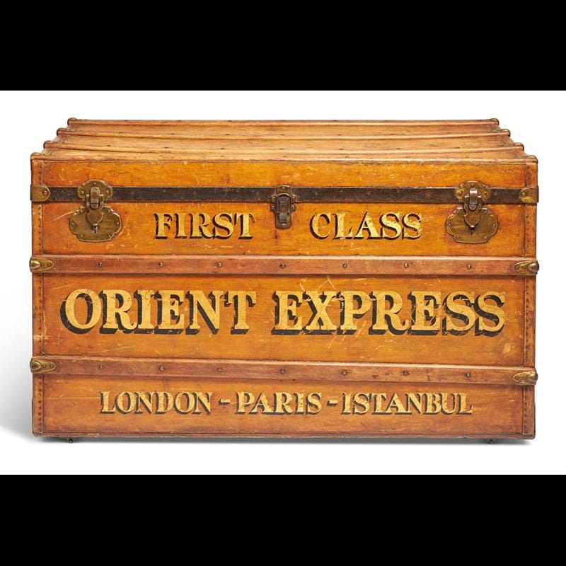 Lot 110: A Railway or Steamer Trunk 'First Class Orient Express London - Paris - Istanbul', early 20th century 
