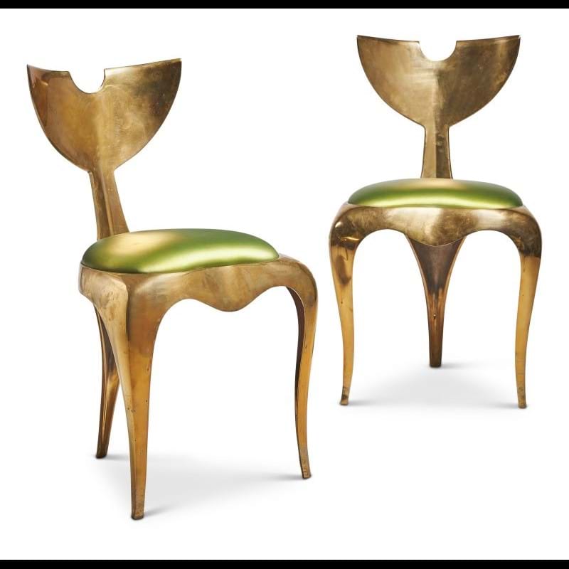Lot 17: A pair of Whaletail chairs by Mark Brazier-Jones (b.1956), 1989