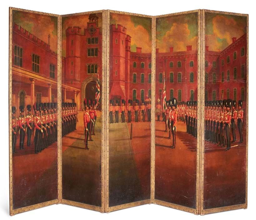 Inline Image - Lot 447: A LARGE FIVE FOLD SCREEN, LATE 19TH OR 20TH CENTURY | Est. £1,500-2,500 (+fees) | Sold for £8,750