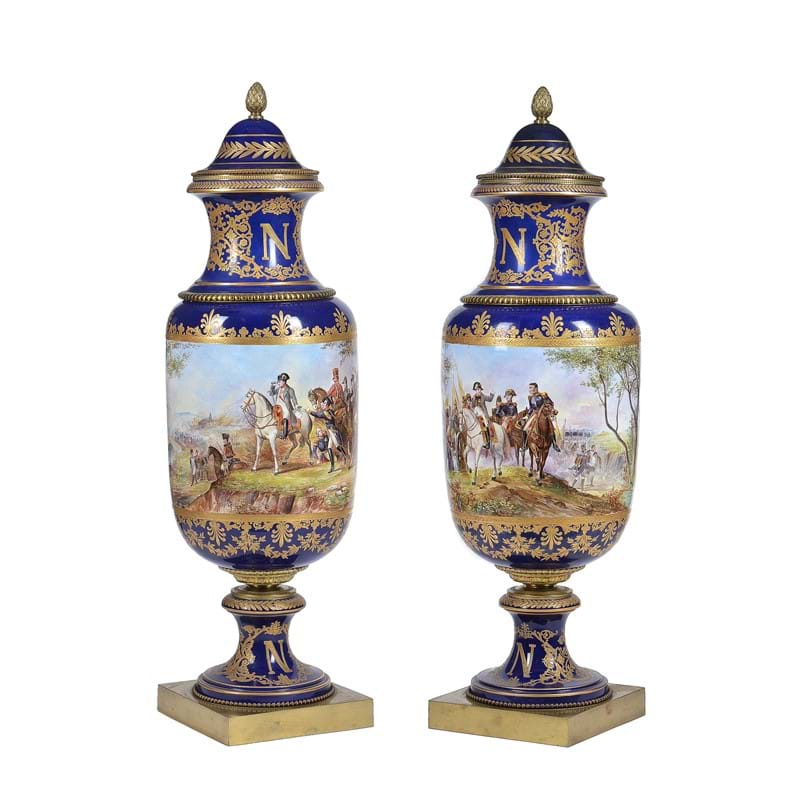 A pair of Sevres style pottery gilt-metal mounted vases and covers, circa 1900 | The Ballyedmond Collection