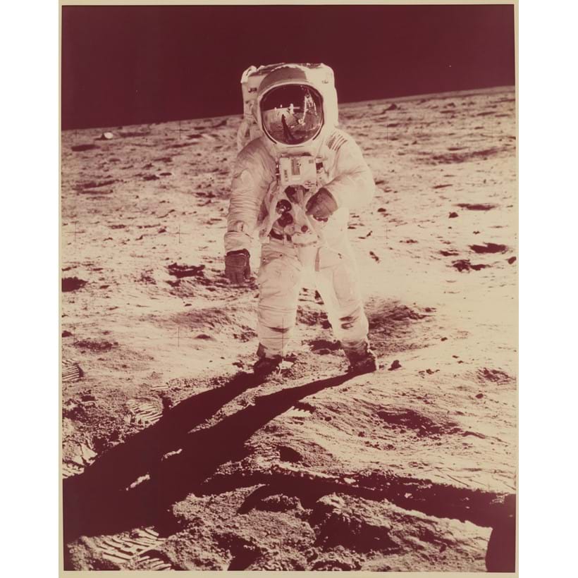 Inline Image - Lot 239: Iconic "visor" portrait of Buzz Aldrin by Neil Armstrong [large format], Apollo 11, 16-24 July 1969 | Est. £8,000-12,000 (+ fees)