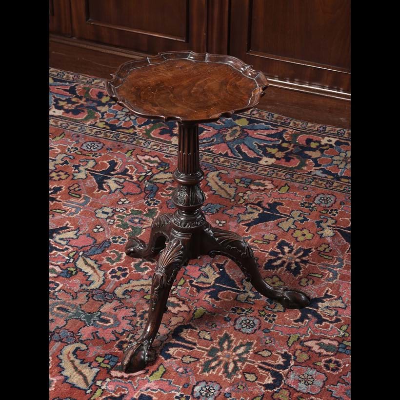 Inline Image - Lot 97: A George II carved mahogany candle stand, circa 1750 | Sold for £32,500