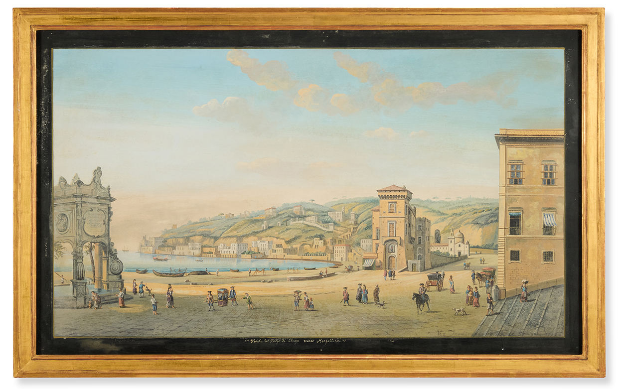 Lot 47 AFTER ANTONIO JOLI, VIEW OF SANTA LUCIA, NAPLES; AND VIEW OF THE VILLAGE OF CHIAIA