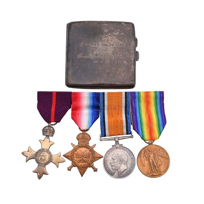 Great War OBE group of four, 29043 Lt. Col. M. A. Wolff