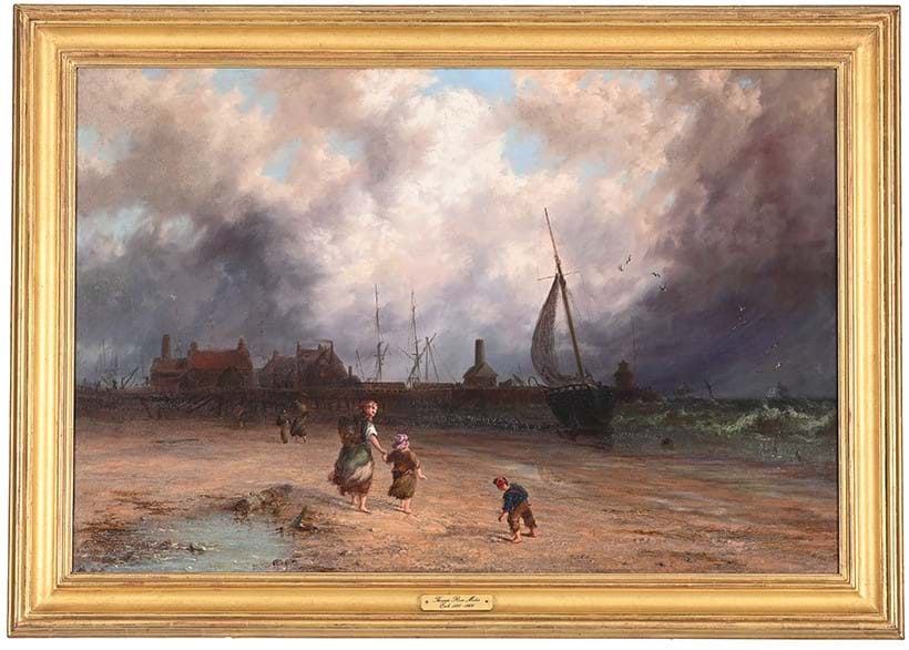 Inline Image - Lot 81: Thomas Rose Miles, ‘An incoming storm near deal’, Oil on canvas | Est. £500-700 (+ fees)