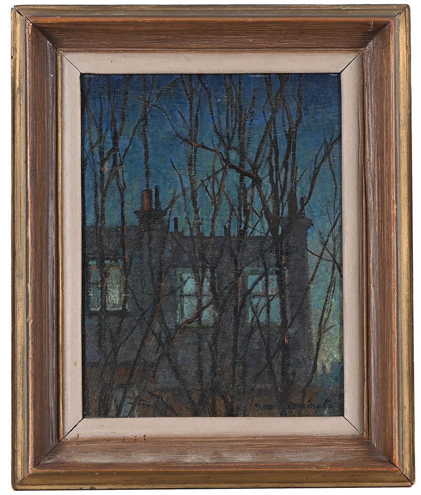 Inline Image - λ Lot 123: Mary Remington, ‘Night sky from my window’, Oil on board | Est. £200-400 (+ fees)