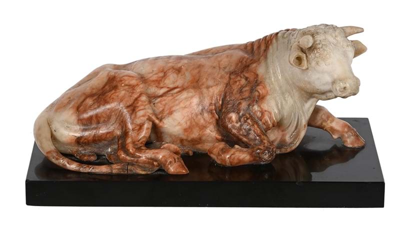 Inline Image - Lot 222: A sculpted Italian alabaster model of The Bull Sultan, circa 1840 | Est. £250-350 (+ fees)