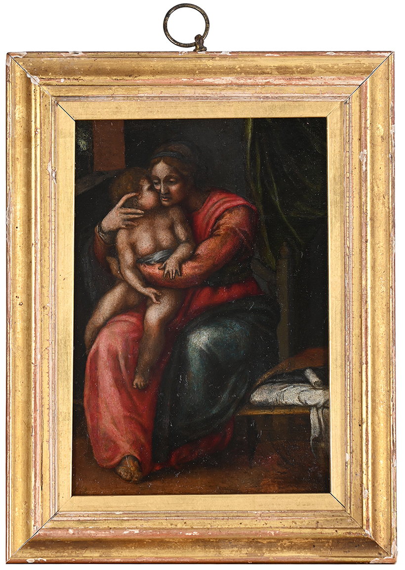 Inline Image - Lot 21: Follower Of Marcello Venusti, ‘The virgin and child’, Oil on slate | Est. £400-600 (+ fees)