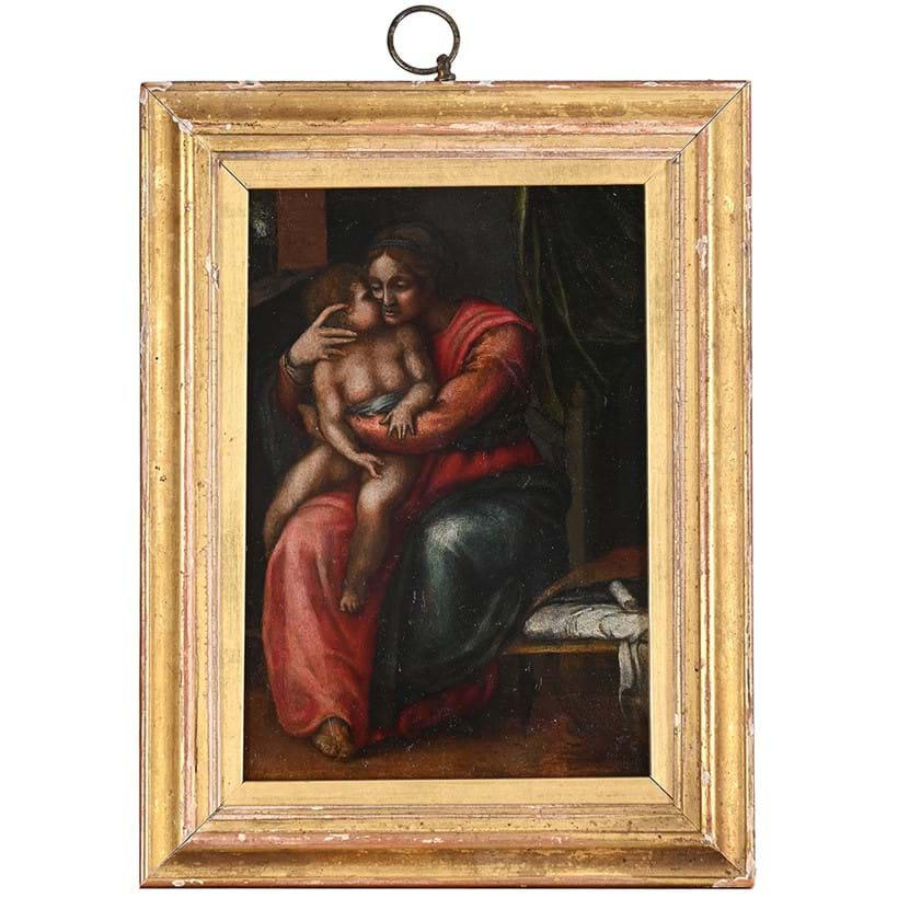 Inline Image - Lot 21: Follower Of Marcello Venusti, ‘The virgin and child’, Oil on slate | Est. £400-600 (+ fees)