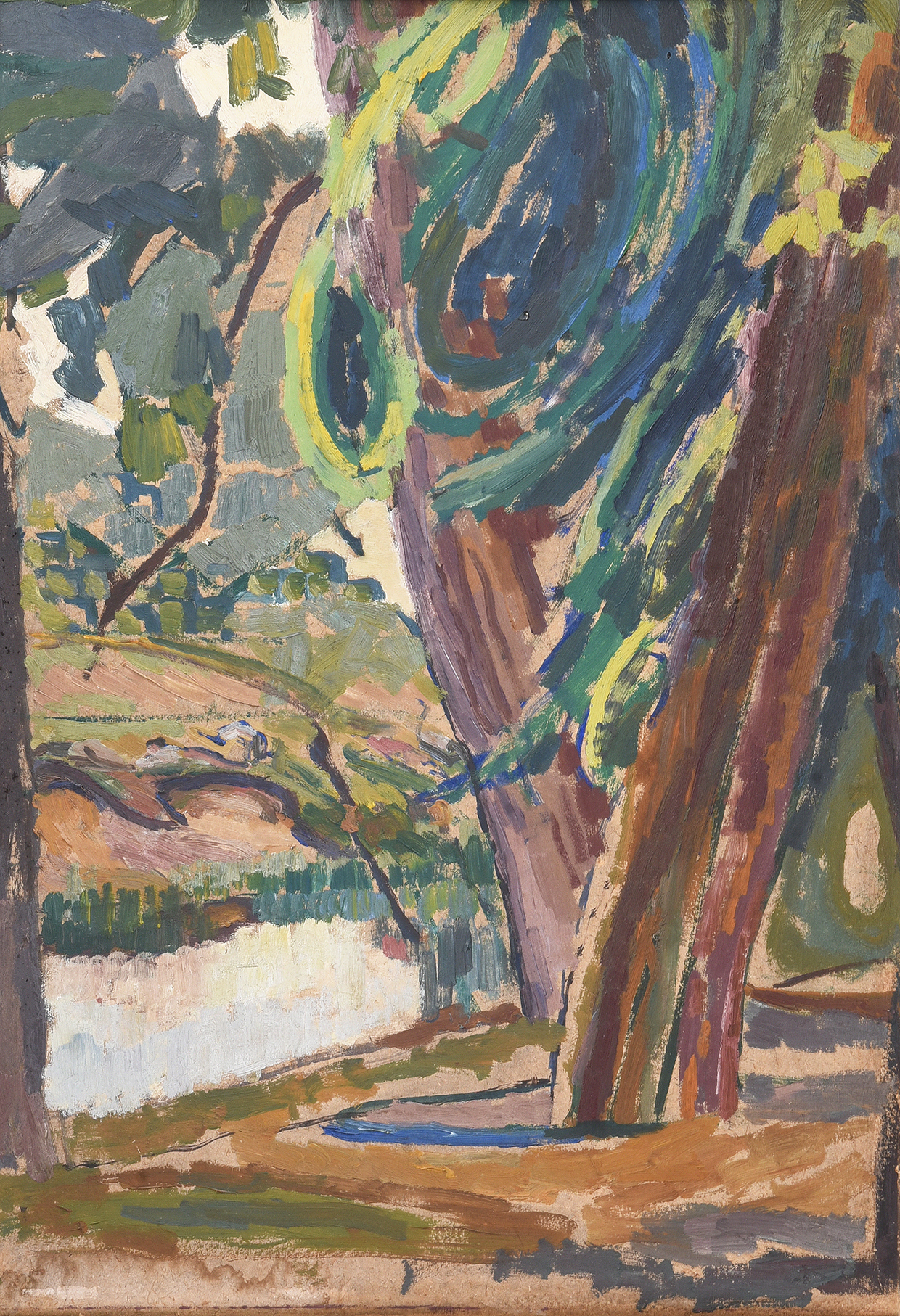 Inline Image - Lot 366: λ Duncan Grant (British 1885-1978), 'Woodland', Oil on board | Est. £10,000-15,000 (+ fees)