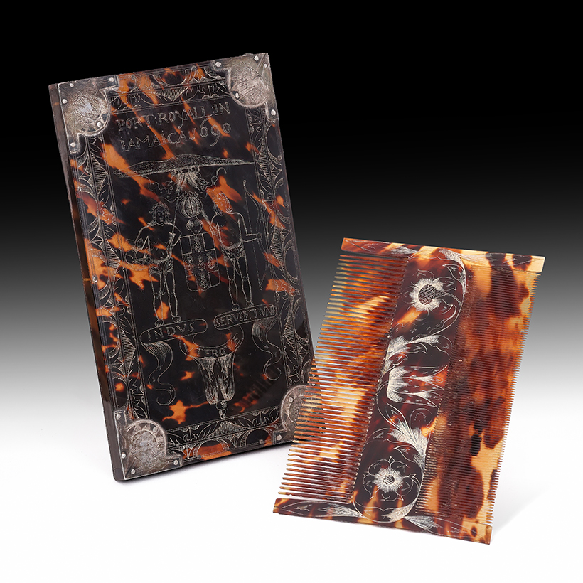 Inline Image - Port Royal, Jamaica, a late 17th century tortoiseshell wig comb case and double sided comb | Est. £8,000-12,000 (+ fees)