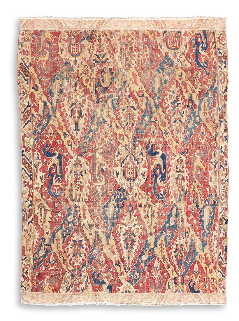 Inline Image - Lot 411: A Caucasian dragon fragmentary carpet, 17th century | Est. £20,000-30,000 (+ fees)