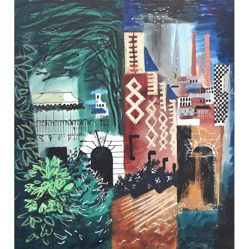 Inline Image - Lot 22: λ John Piper (British 1903-1992), 'Urban Reading', Watercolour, ink and gouache | Est. £6,000-8,000 (+ fees)