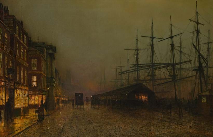 Inline Image - Lot 169: John Atkinson Grimshaw (British 1836-1893), 'Glasgow Docks', Oil on canvas | Est. £50,000-70,000 (+ fees)