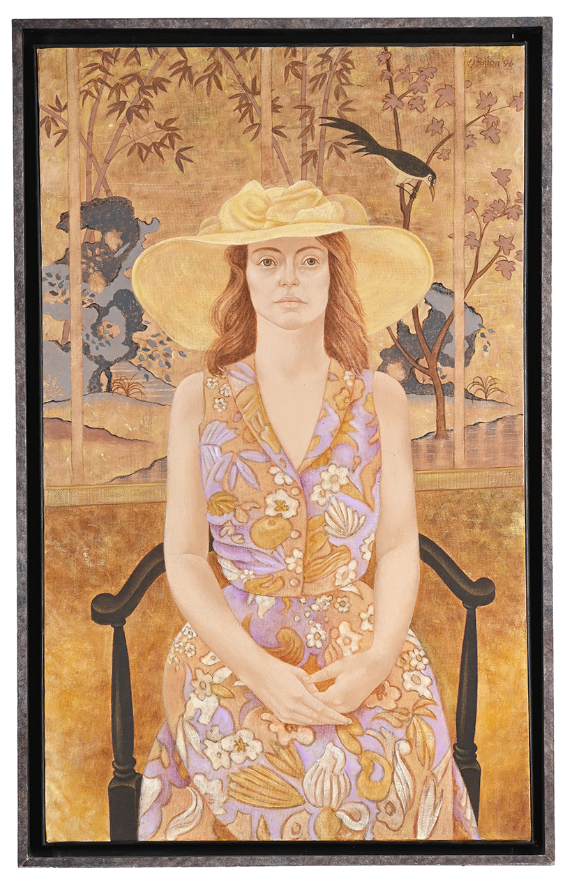 Inline Image - λ Lot 97: Patricia O'Brien, ‘The Yellow Hat’, Oil on canvas | Est. £800-1,200 (+ fees)