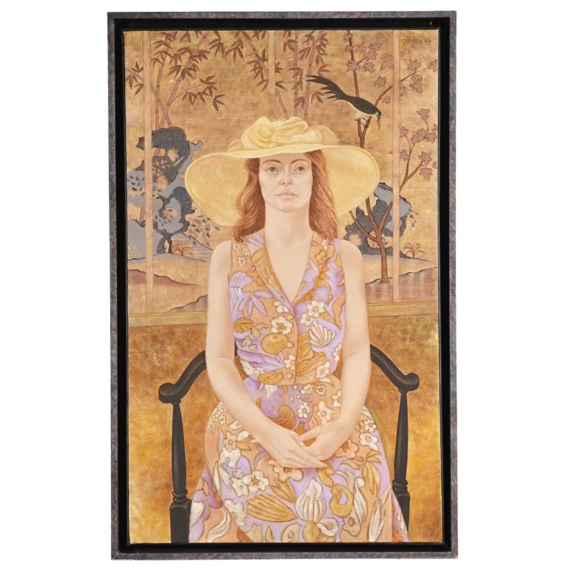 Inline Image - λ Lot 97: Patricia O'Brien, ‘The Yellow Hat’, Oil on canvas | Est. £800-1,200 (+ fees)