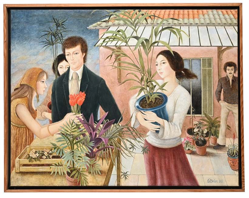 Inline Image - λ Lot 100: Patricia O'Brien, ‘L'Offerande’, Oil on canvas | Est. £1,500-2,000 (+ fees)