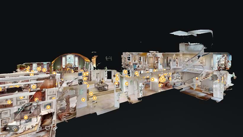 Inline Image - The "Dollshouse View" of Donnington Priory. You can click on the "View Dollshouse", "View Floor Plan" or "Floor Selector" icon to navigate to the room you want to view.