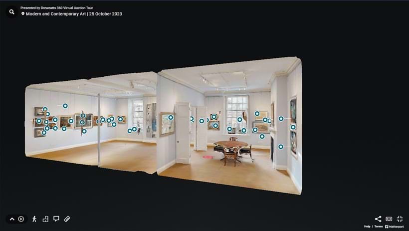 Inline Image - The "Dollshouse View" of Dreweatts London . You can click on the "View Dollshouse" or "View Floor Plan" icon to navigate to the room you want to view.