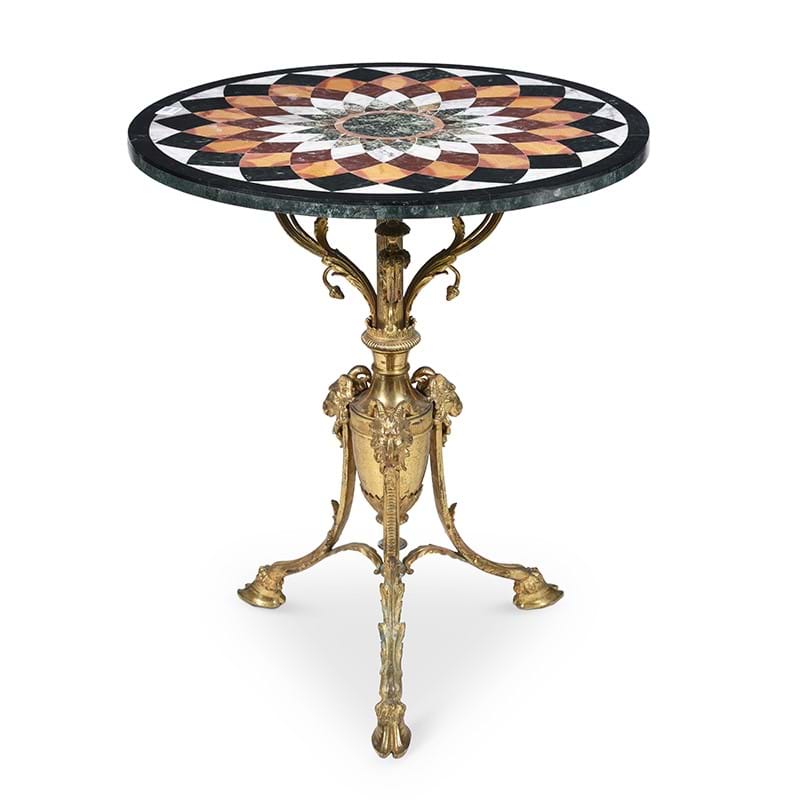 A French specimen marble and gilt metal centre table, 19th century