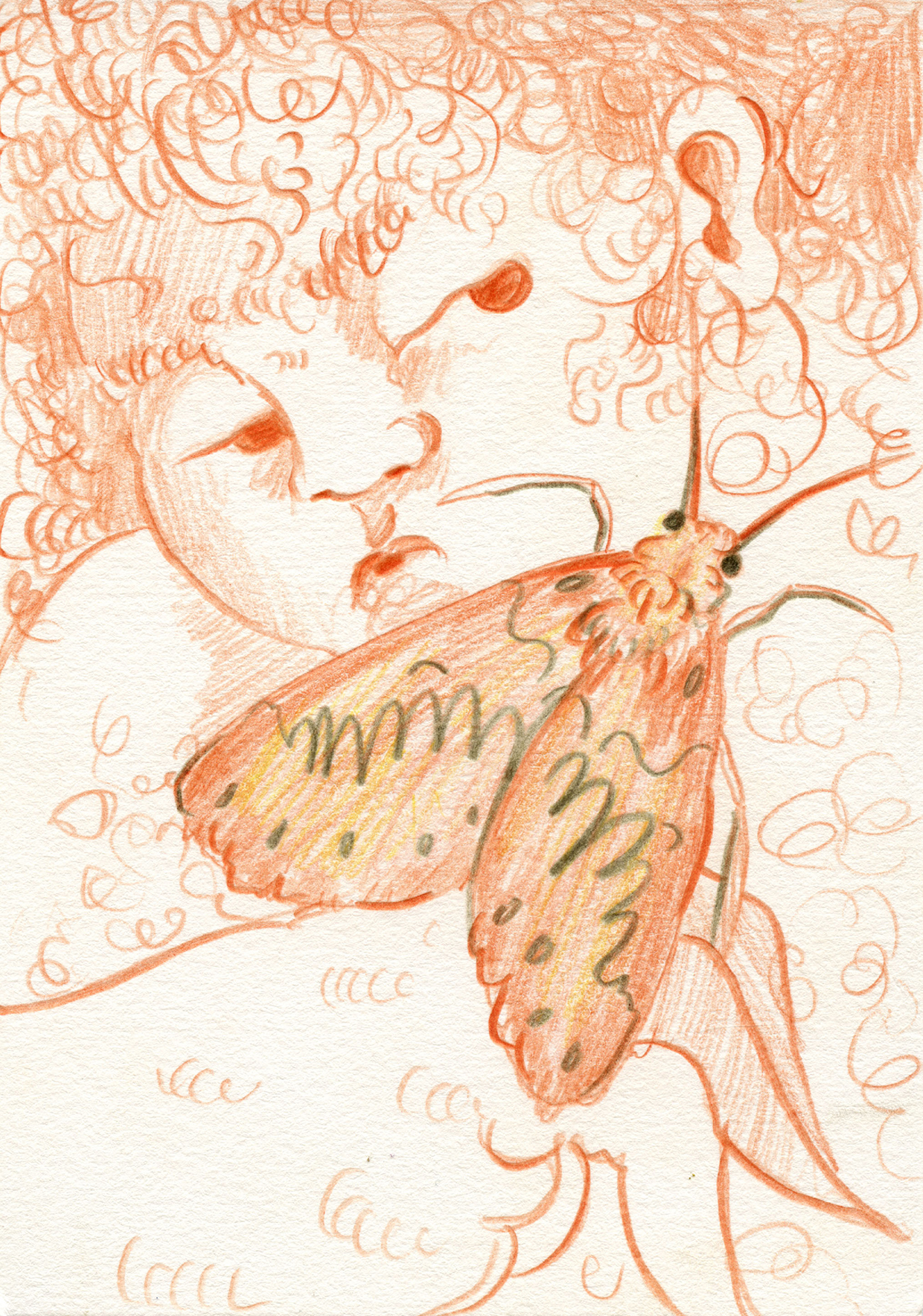 Inline Image - Lot 6: Georg Wilson, 'Rosy Footman, 2023', Pencil on paper | Bidding starts at £50