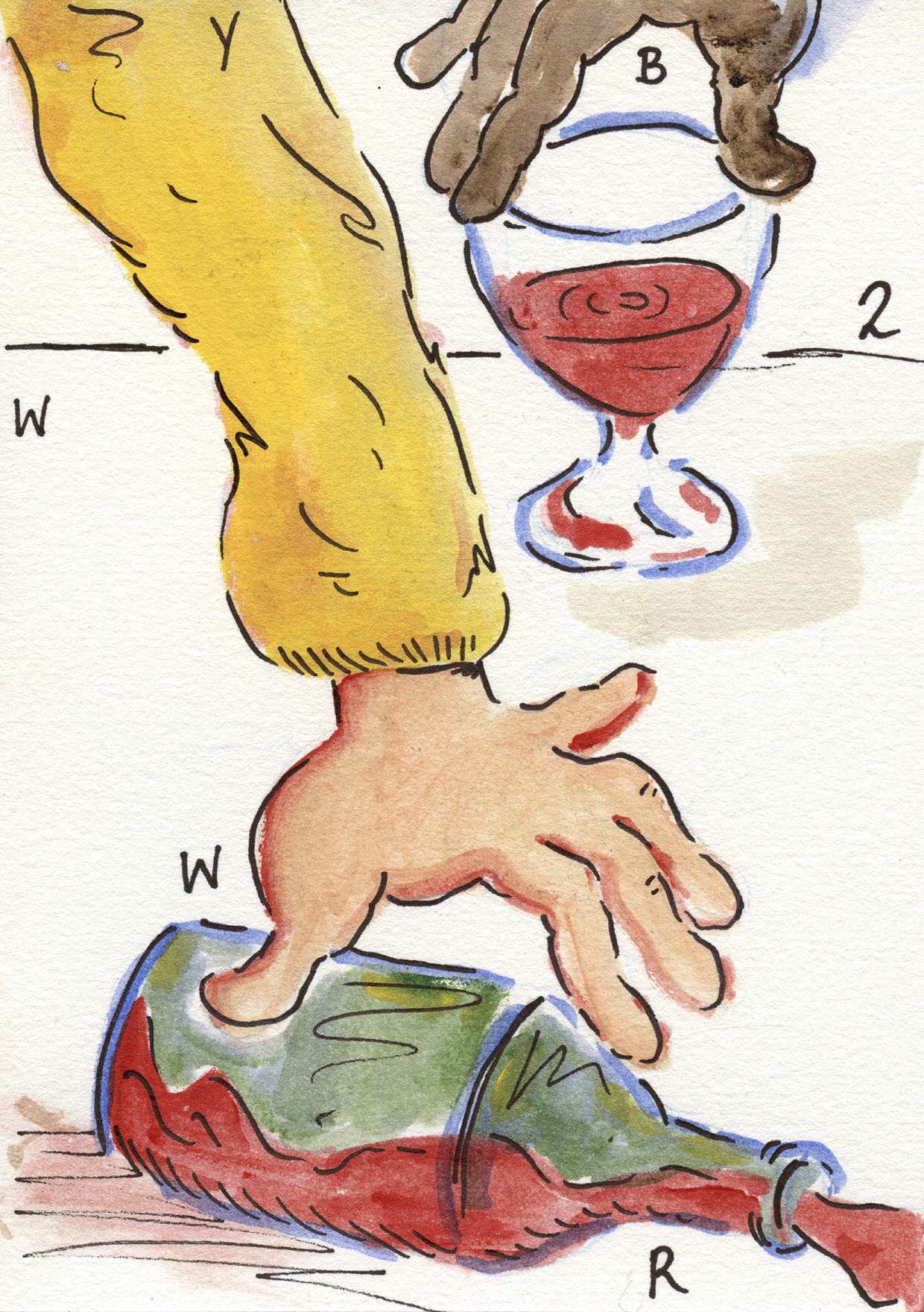 Inline Image - Lot 10: Olivia Sterling, 'If it comforts you, then do so 2, 2023', Acrylic and pen on paper | Bidding starts at £50