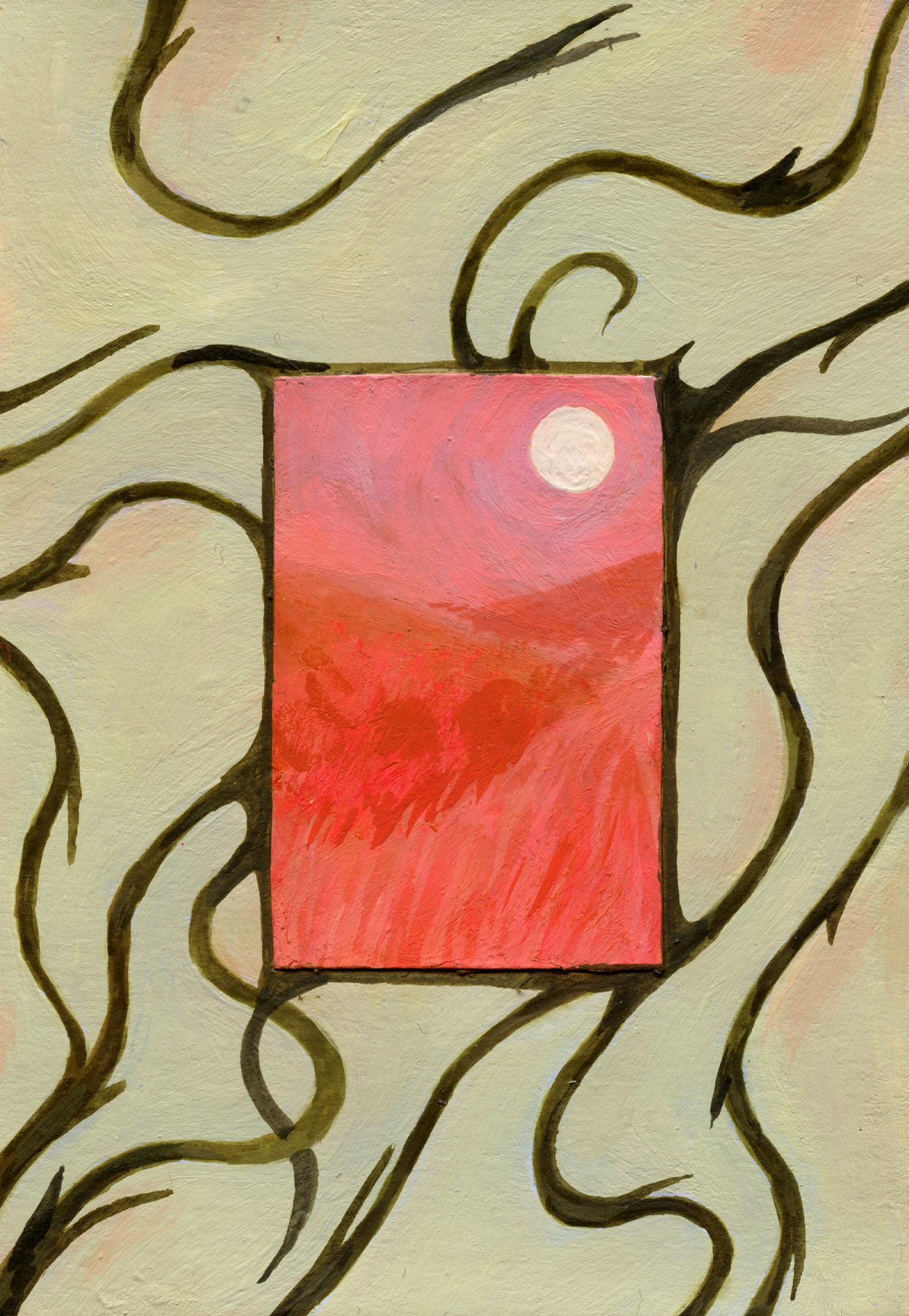 Inline Image - Lot 62: Molly Harman, 'Pink Thorns, 2023', Acrylic, gouache on paper | Bidding starts at £50