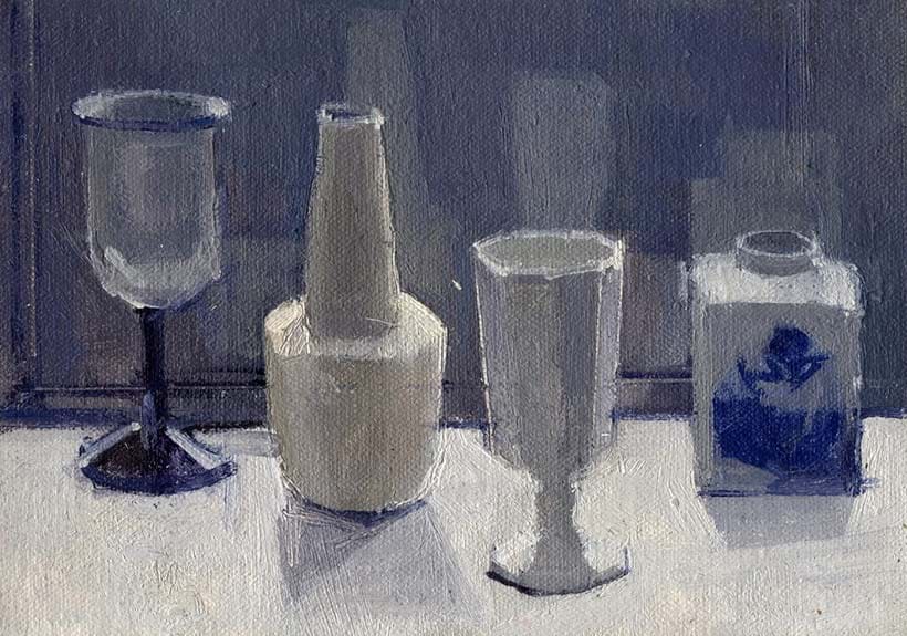 Inline Image - Lot 501: Jason Line, 'Objects Against the Light', Oil on Canvas on paper | Bidding starts at £50