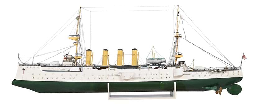 Inline Image - Lot 92: An exhibition standard model of steam cruiser 'HMS Carnarvon' | Est. £2,000-2,500 (+ fees)
