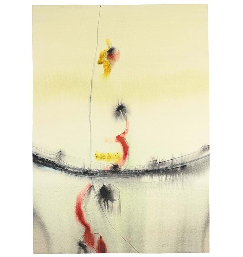 Inline Image - λ Lot 3: William John Bertram Newcombe (Canadian/British 1907-1969), The Heights, Mixed media on paper | Est. £150-200 (+ fees)