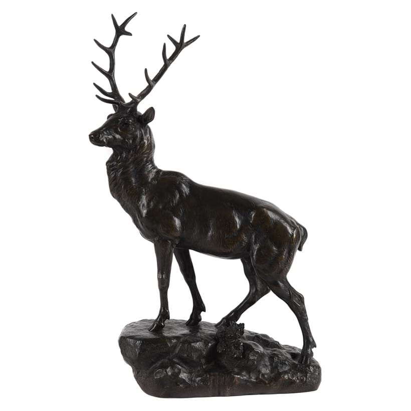 Inline Image - Lot 382: Jules-Edmond Masson (French, 1871-1932), a large bronze model of a stag, early 20th century, French | Est. £400-800 (+ fees)