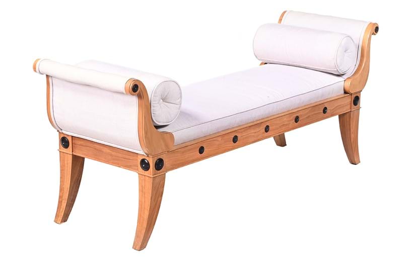 Inline Image - Lot 658: David Linley, a walnut and ebony 'Scroll Bench', of recent manufacture | Est. £500-800 (+ fees)