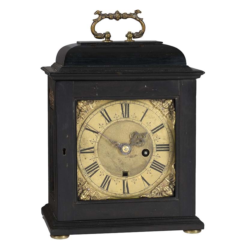 Inline Image - A Fine William and Mary Ebony Table Clock with Silent Pull-Quarter Repeat on Two Bells, Samuel Watson, Coventry or London, Circa 1690 | Est. £4,000-6,000 (+ fees)