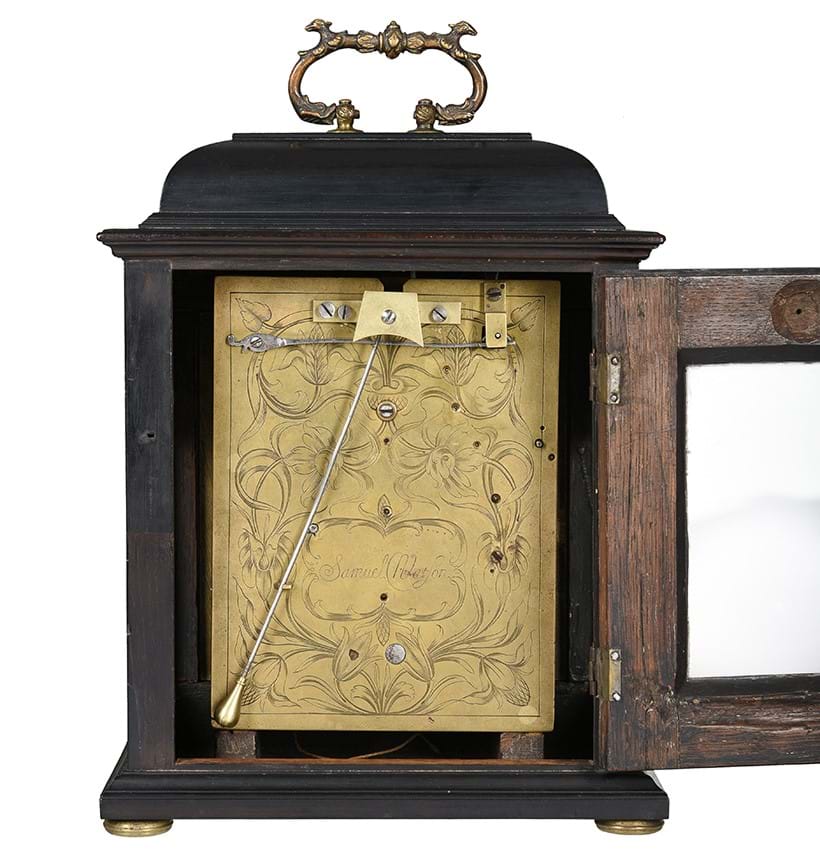 Inline Image - A Fine William and Mary Ebony Table Clock with Silent Pull-Quarter Repeat on Two Bells, Samuel Watson, Coventry or London, Circa 1690 | Est. £4,000-6,000 (+ fees)
