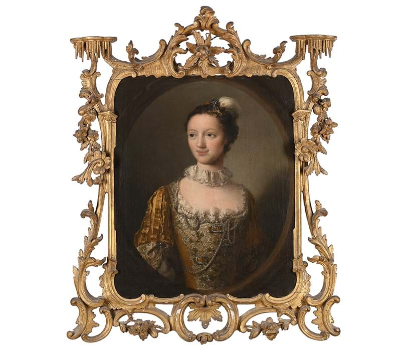 Inline Image - Lot 74: Thomas Frye (British 1710-1762), 'Portrait of a Lady', Oil on canvas, feigned oval | Est. £15,000-25,000 (+ fees)