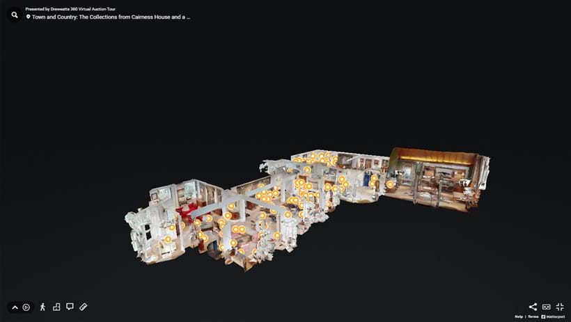 Inline Image - The "Dollshouse View" of Donnington Priory. You can click on the "View Dollshouse", "View Floor Plan" or "Floor Selector" icon to navigate to the room you want to view.