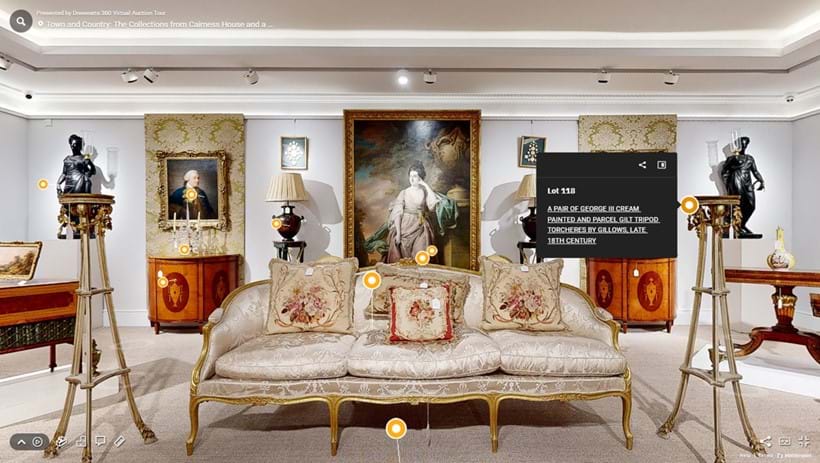 Inline Image - When you have found a lot you are interested in, hover over and click the yellow tag (circle) to view the lot details: lot number and link through to lot listing