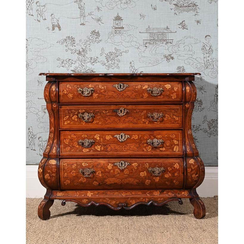 Inline Image - Lot 232: A Dutch walnut and floral marquetry inlaid commode, early 19th century | Est. £300-500 (+ fees)